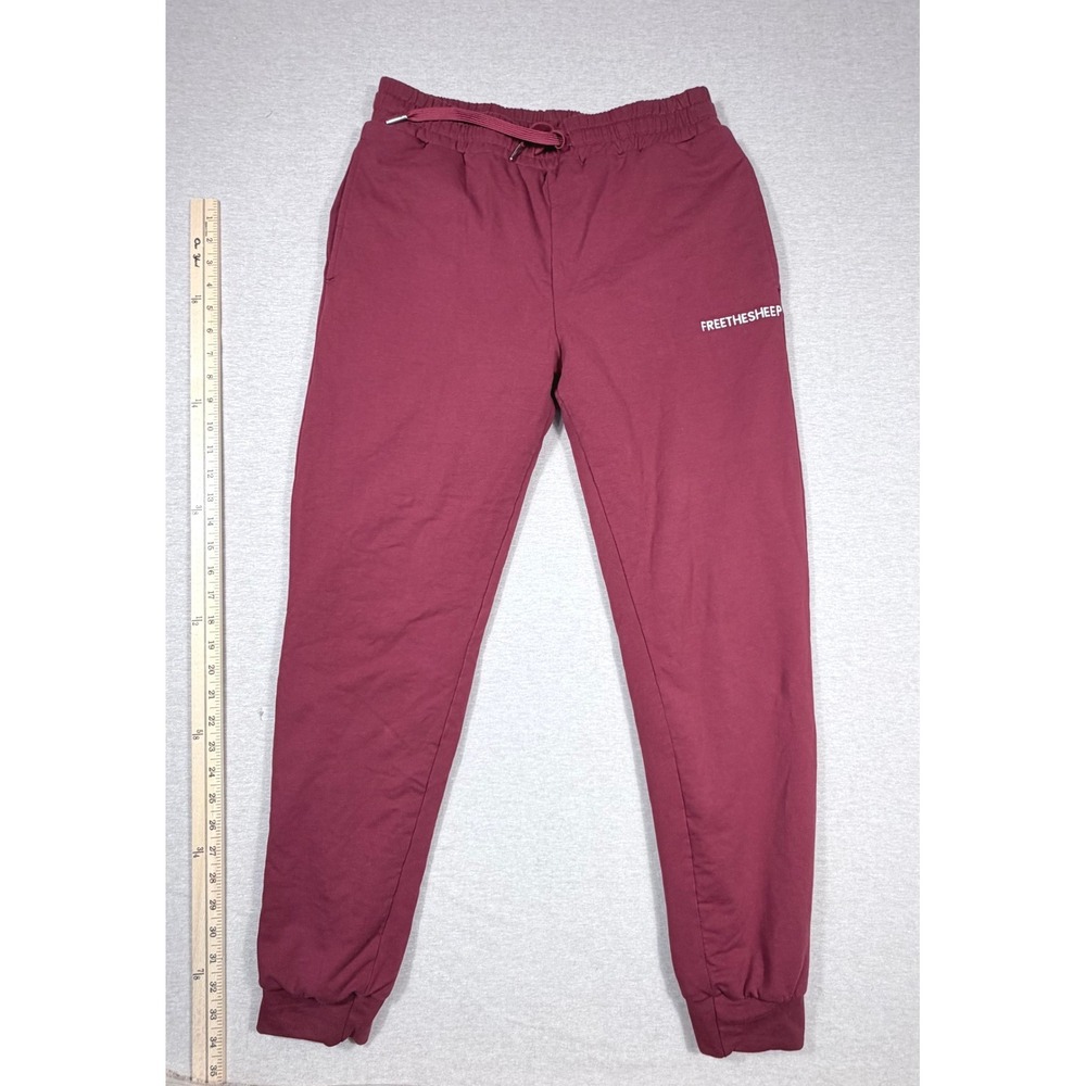 Free The Sheep Mellow Days Fleece Sherpa Lined Jogger Burgundy Maroon Men Lounge